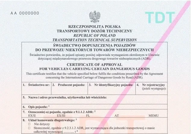 Read more about the article Czerwony pasek, czyli zmiany w świadectwie dopuszczenia ADR